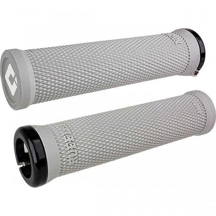 Odi Grips Ruffian V2.1 Lock-On Gray with Gray Clamps, 135 mm for BMX and MTB - 1