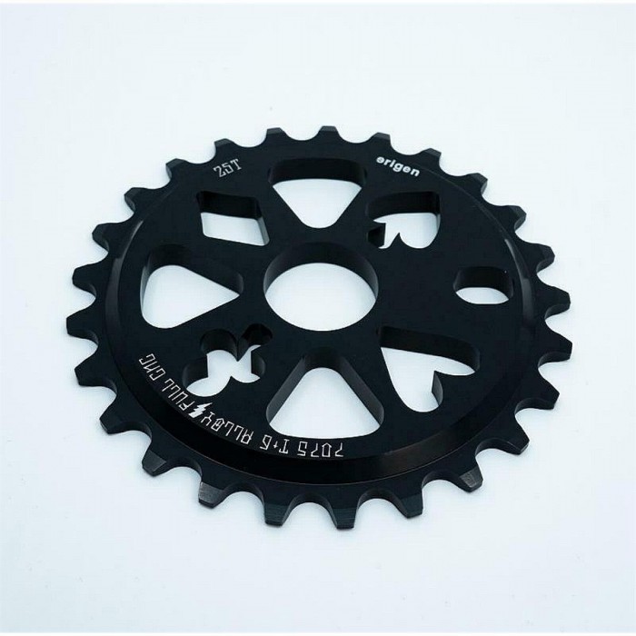 Erigen Lucky 25T Kettenrad Schwarz aus CNC-Aluminium 7075 T6 mit Adaptern 19, 22, 24 mm - 1