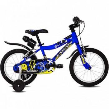 Bicicletta per Bambini Street Boy 16' Blu con Telaio in Acciaio e Freni V-Brake - 1 - Bambino - 8059796061094