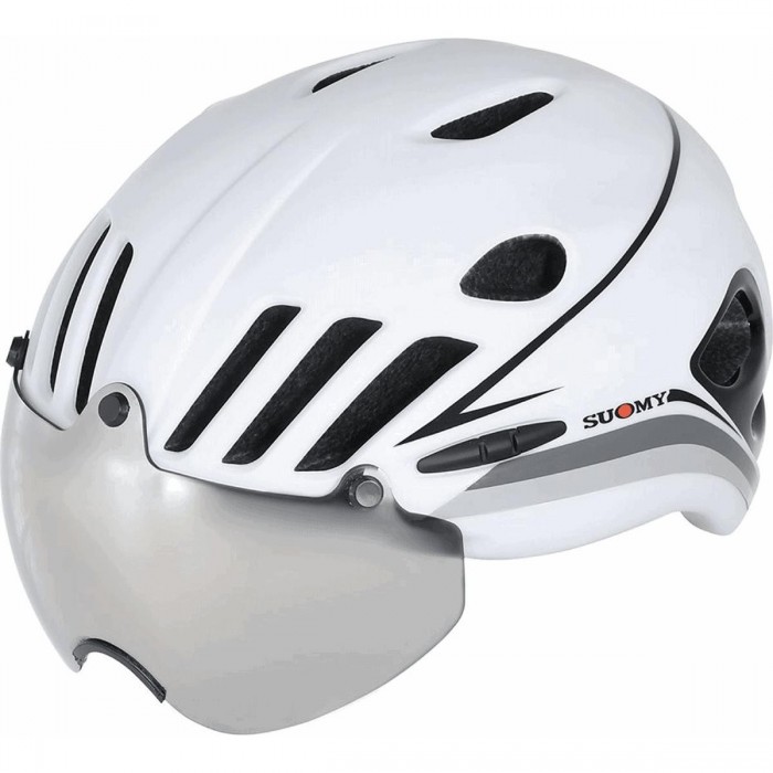 Casco SUOMY VISION Bianco/Nero - Taglia M (54/58 cm), Peso 230g, Leggero e Sicuro per Ciclisti - 1 - Caschi - 8020838310135