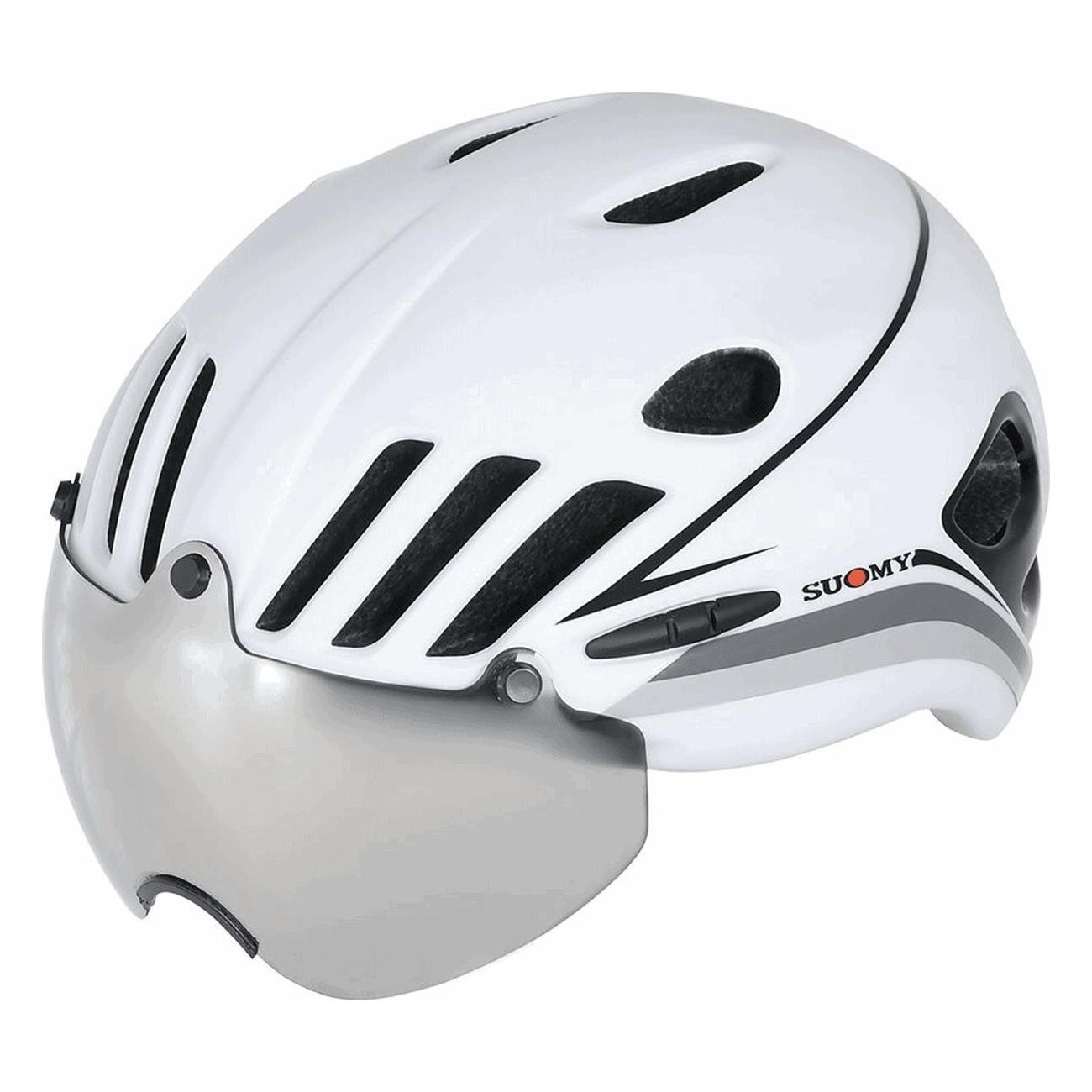 Casco SUOMY VISION Bianco/Nero - Taglia M (54/58 cm), Peso 230g, Leggero e Sicuro per Ciclisti - 1 - Caschi - 8020838310135