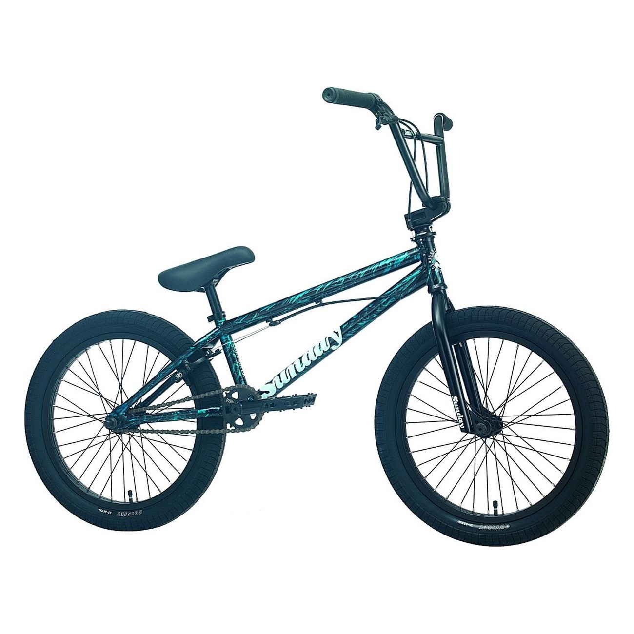 Sunday Forecaster Park 20' Cyan Rain BMX Bike - CrMo Frame, Odyssey Brakes, Lightning Rims - 1