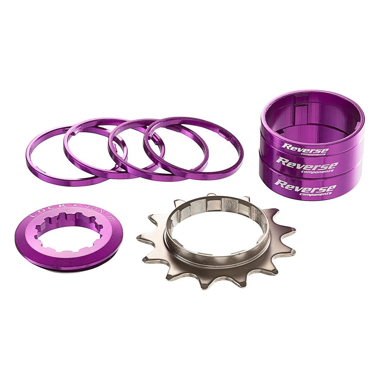 Reverse HG Single Speed 13T Purple Conversion Kit - Lightweight Gear for Bike - 1