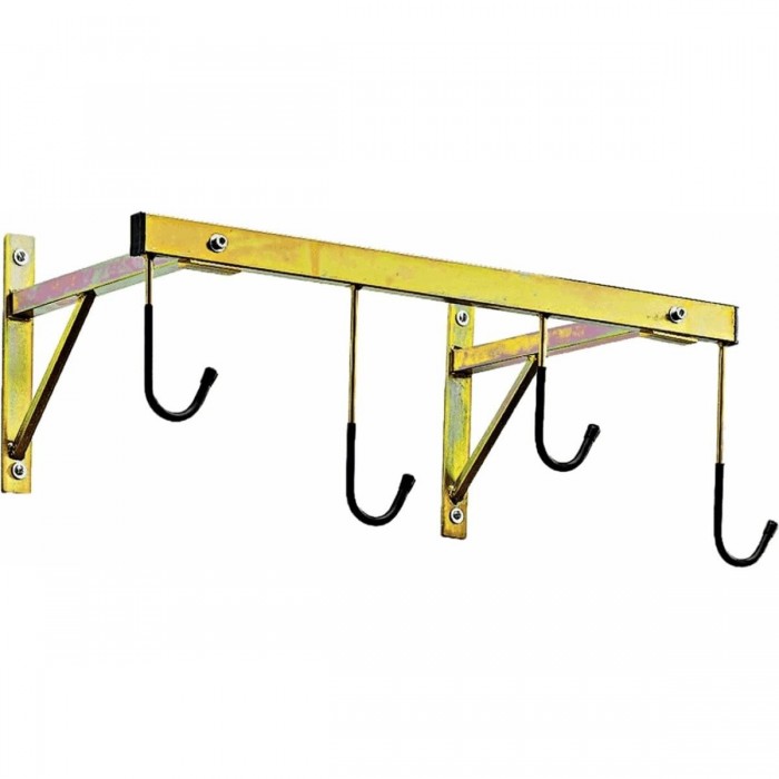 Wall-Mounted Bike Rack for 4 Bikes in Tropical Gold Galvanized Steel - 1