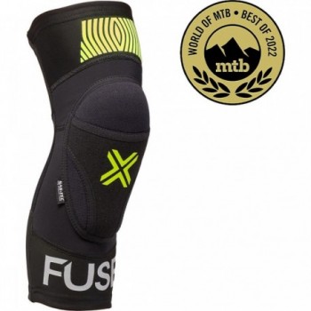 Genouillères Fuse Omega XXXL Noir-Jaune Néon avec Protection SAS-TEC - 1