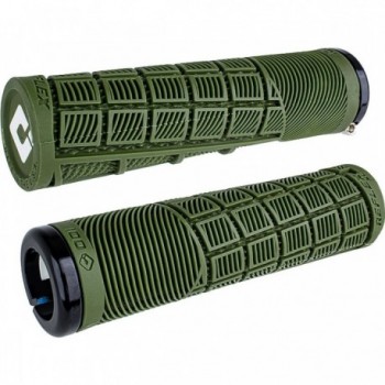 Empuñaduras Odi Reflex XL V2.1 Lock-On Verde Militar con Abrazaderas Negras, 135mm - 1