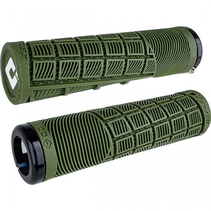 Odi Reflex XL V2.1 Lock-On Military Green Grips with Black Clamps, 135mm - 1