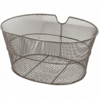 Gray Oval Iron Front Bicycle Basket 38x28x18 cm - 1