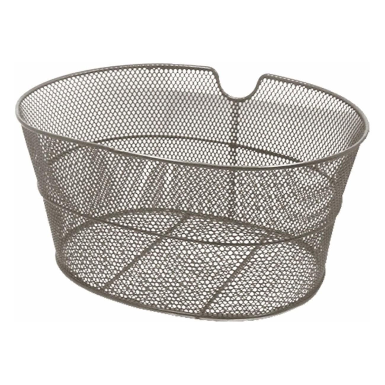 Gray Oval Iron Front Bicycle Basket 38x28x18 cm - 1