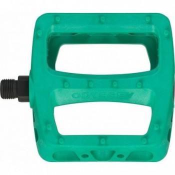 BMX Odyssey Twisted PC Plastic Pedals Green 9/16 - Lightweight & Durable - 1