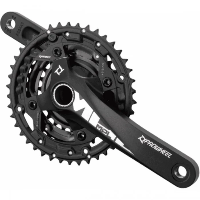 MTB Crankset 10 Speed 42-32-24D 175mm Black Aluminum with BSA Bottom Bracket - 1