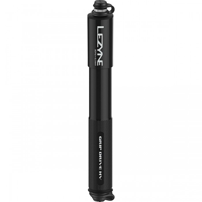 Lezyne Handpumpe Grip Drive HV Medium Schwarz - Hochleistungs für MTB und Gravel - 1