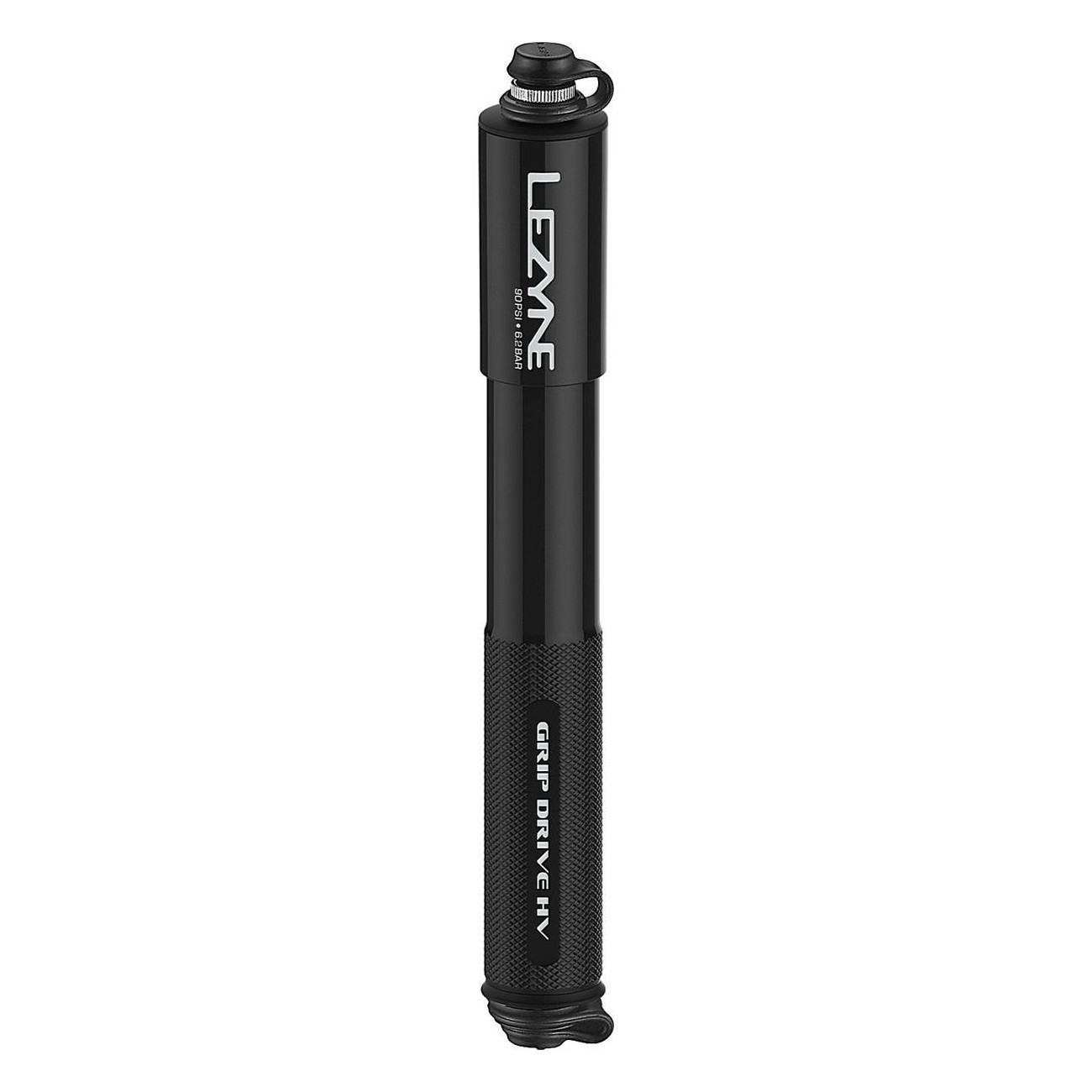 Lezyne Handpumpe Grip Drive HV Medium Schwarz - Hochleistungs für MTB und Gravel - 1