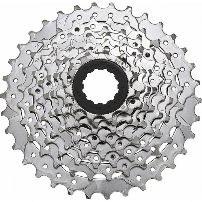 Cassetta 9V 11/34 Denti Nickel Argento Compatibile Shimano 358g SUNRACE - 1 - Cassette - 4710944242096