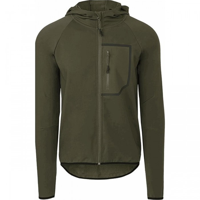 Chaqueta Hoodie Unisex Verde Militar 2XL Impermeable y Cortaviento con Capucha Ajustable - 1