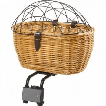 Panier en osier pour animaux de compagnie pour vélo, fixation Ø 28/34 mm, max 15 kg - 1