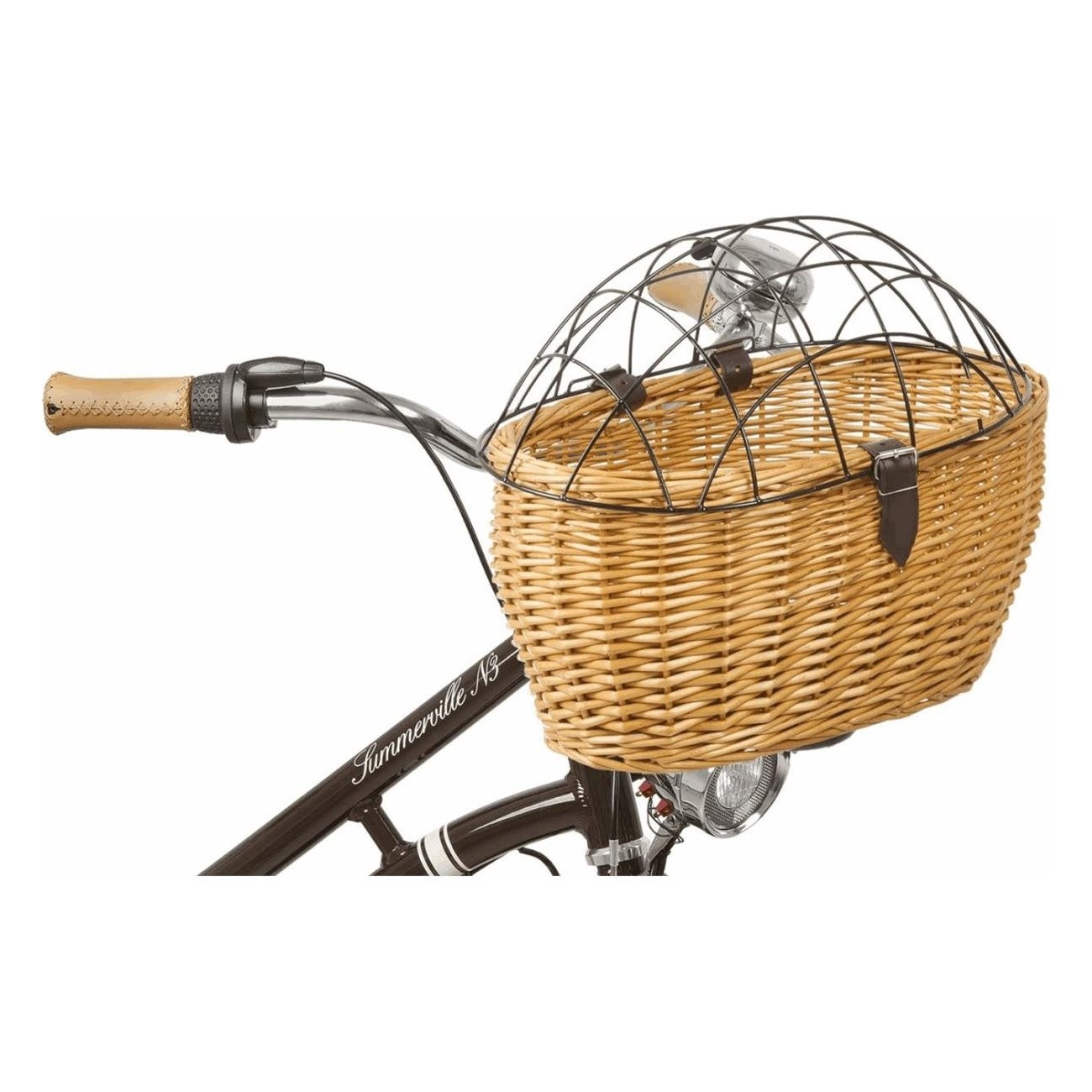 Wicker Pet Basket for Bicycle, Mounting Ø 28/34 mm, Max 15 kg - 3