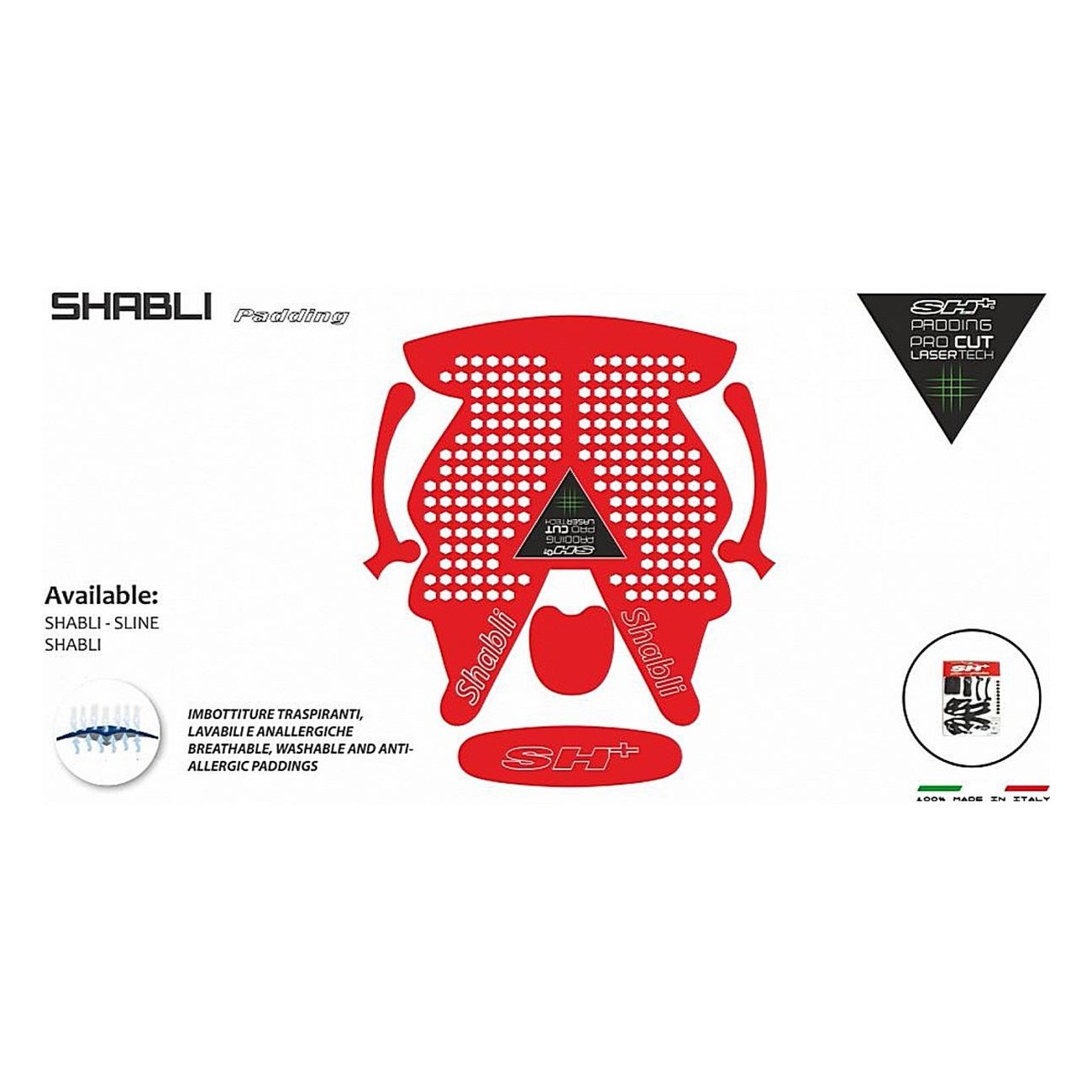 Red Padding Shabli S-Line/X-Plod - One Size, Comfort and Protection - 1