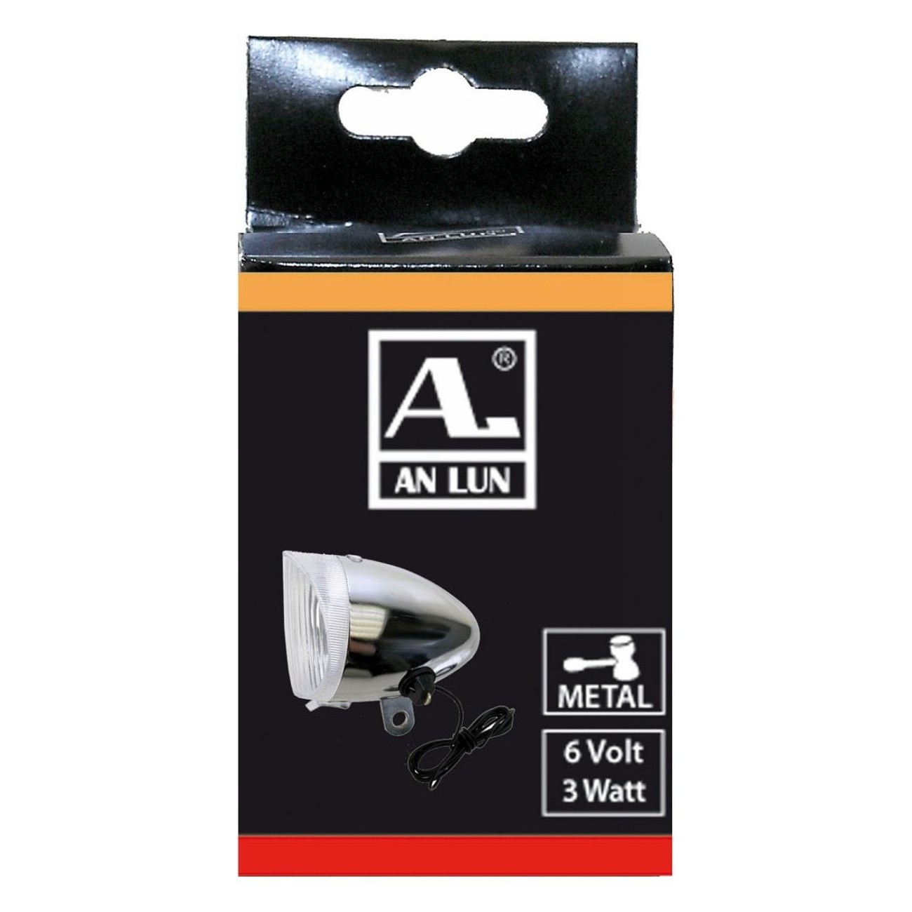 ANLUN Chrome EK Headlamp with Cable, No Bracket - 2