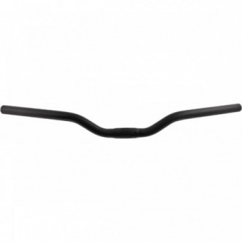 Aluminum MTB Handlebar 590mm, 15° Bend, 25mm Rise, Satin Black, 25.4mm Diameter - 1