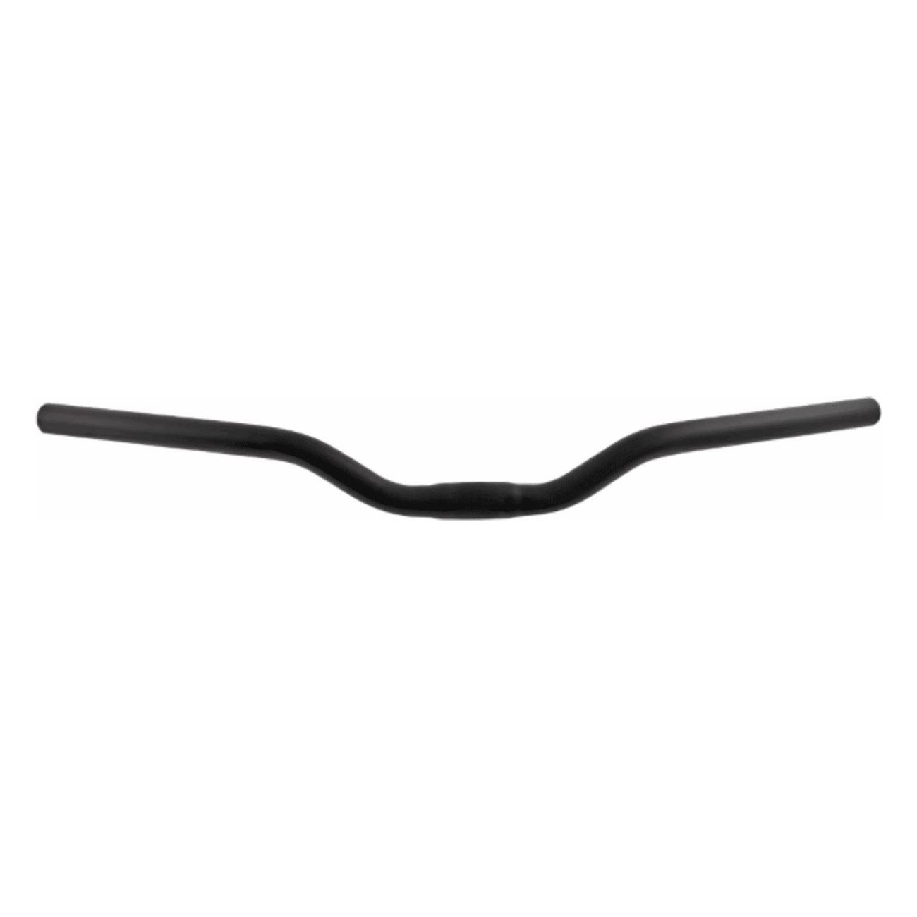 Aluminum MTB Handlebar 590mm, 15° Bend, 25mm Rise, Satin Black, 25.4mm Diameter - 1