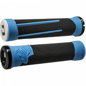 Manopole MTB ODI AG2 Signature Lock-On 2.1 Nero-Blu, 135mm, Morsetti Neri - 1 - Manopole - 0711484190865