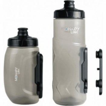 Bouteille transparente 600ml avec porte-bouteille magnétique pour E-Bike, gris - 1