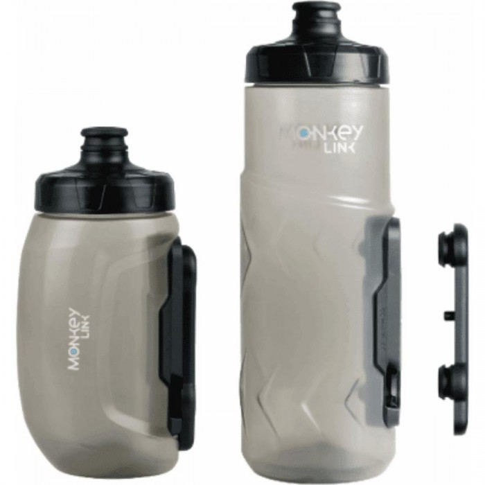 Transparent 600ml Water Bottle with Magnetic Holder for E-Bike, Grey - 1