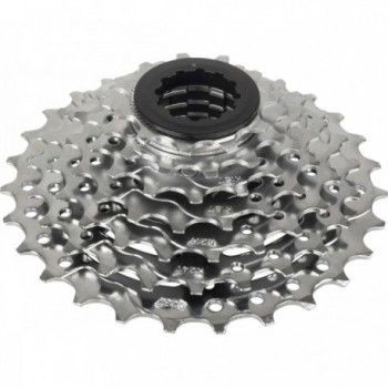 7-Speed Cassette 11-28 Teeth Silver Compatible with Shimano Steel - 1