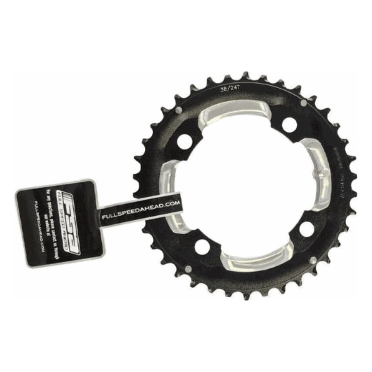 Yamaha MTB Chainring 38T 11V, 104mm BCD, 4 Holes, Black Aluminum - 1