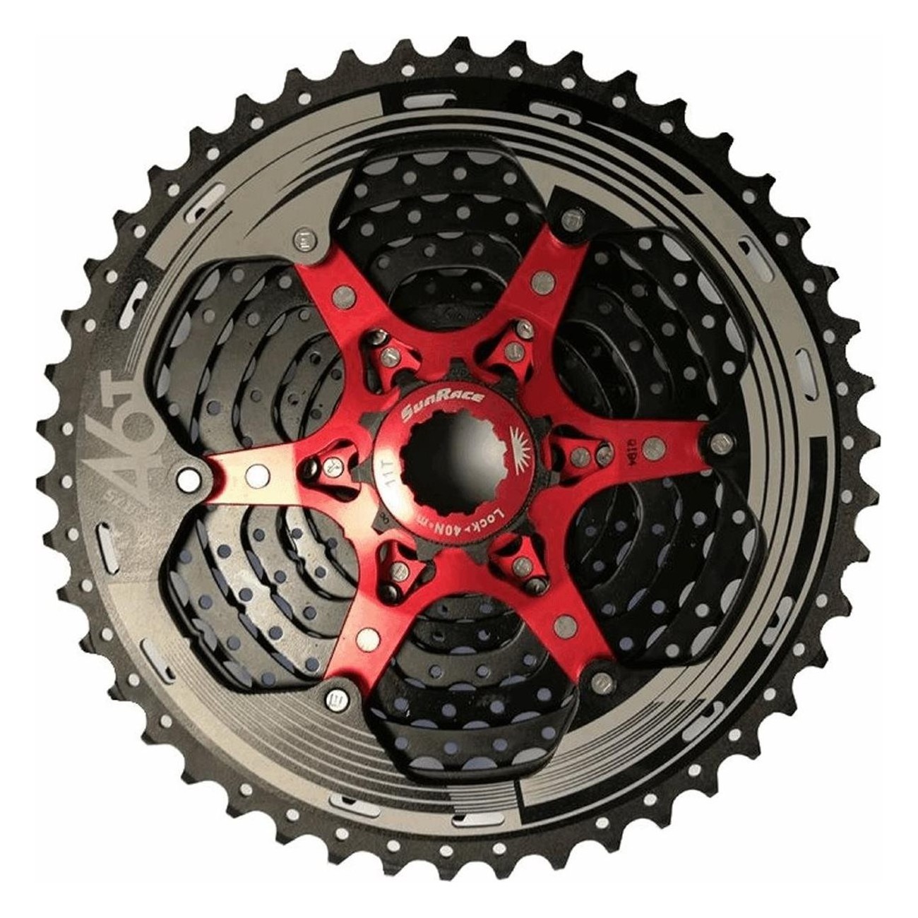 Cassetta MTB 11V 11/46 Denti in Alluminio Nero Compatibile Shimano - SUNRACE - 1 - Cassette - 4710944252378