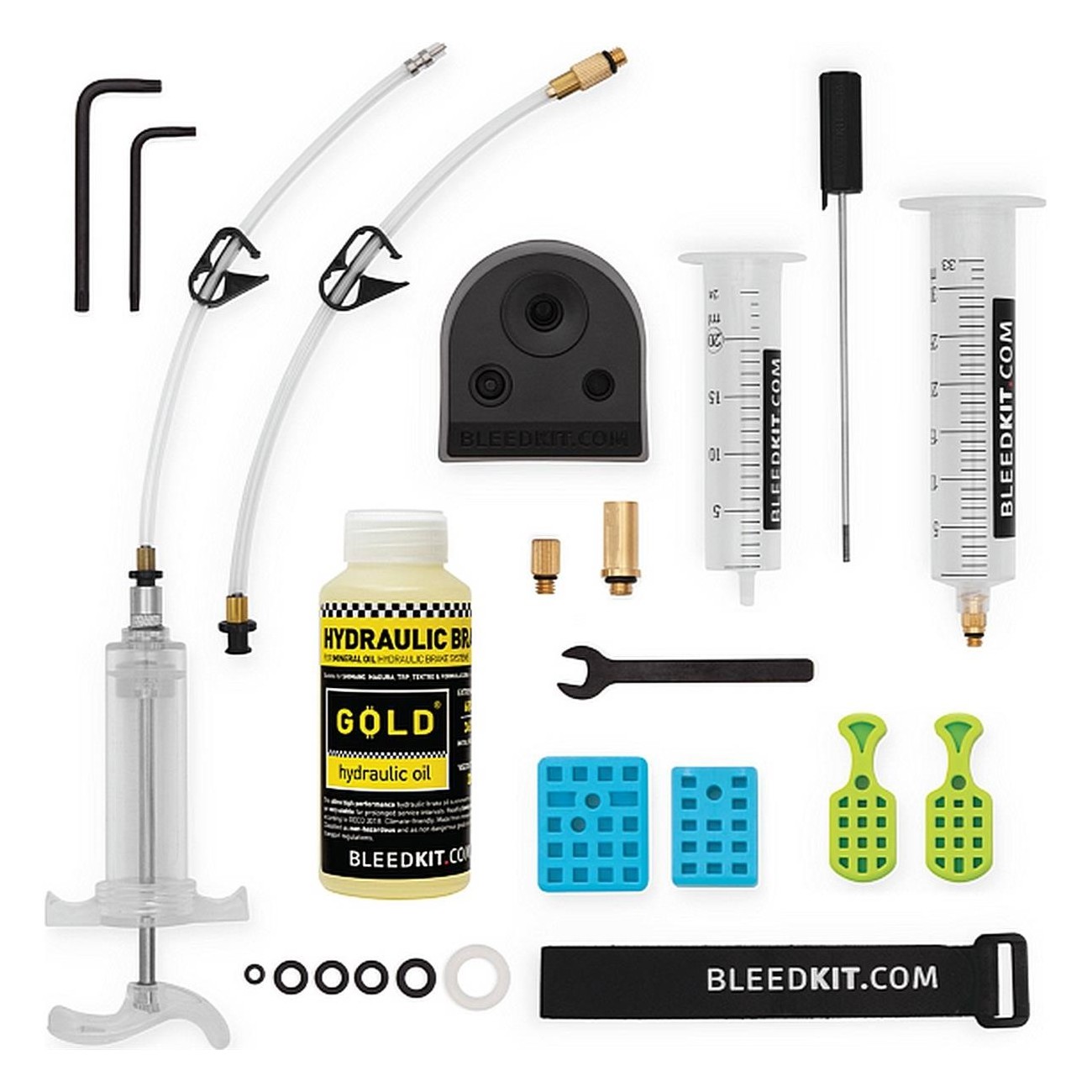 Kit de purge Workshop Master Gold pour entretien des freins de vélo - Compatible SHIMANO, MAGURA MT, TRP, TEKTRO - 1