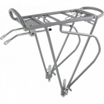 O-Stand Traveller AI Gepäckträger aus Aluminium Silber mit Federklappe und Reflektorstütze für 24-29 Zoll Fahrräder - 1