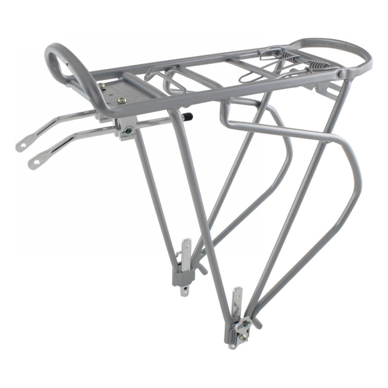 O-Stand Traveller AI Gepäckträger aus Aluminium Silber mit Federklappe und Reflektorstütze für 24-29 Zoll Fahrräder - 1