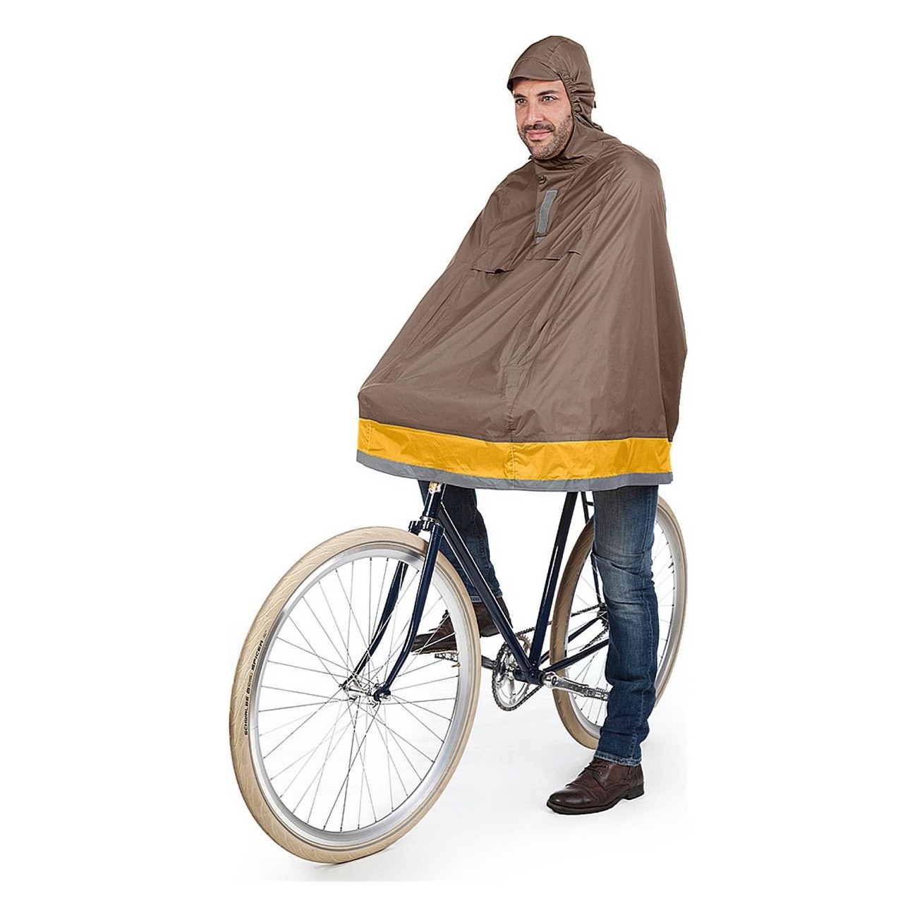 Cagoule de Pluie Garibaldina pour Cyclisme Taille S-M Couleur Taupe - 1