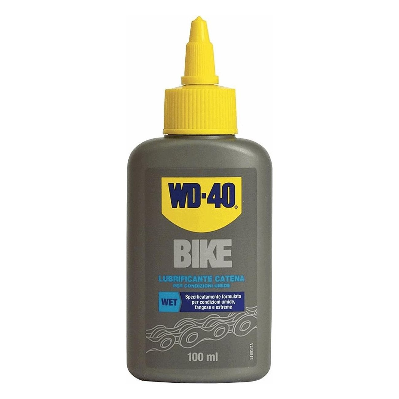 Olio Lubrificante WD40 Bike 100ml con PTFE per Catena in Condizioni di Bagnato - 1 - Catena - 5032227396876