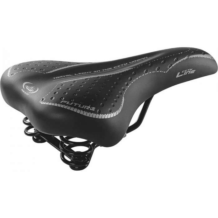 Future Man Citybike Saddle Black with Springs, 250x190 mm, Comfort & Style - 1