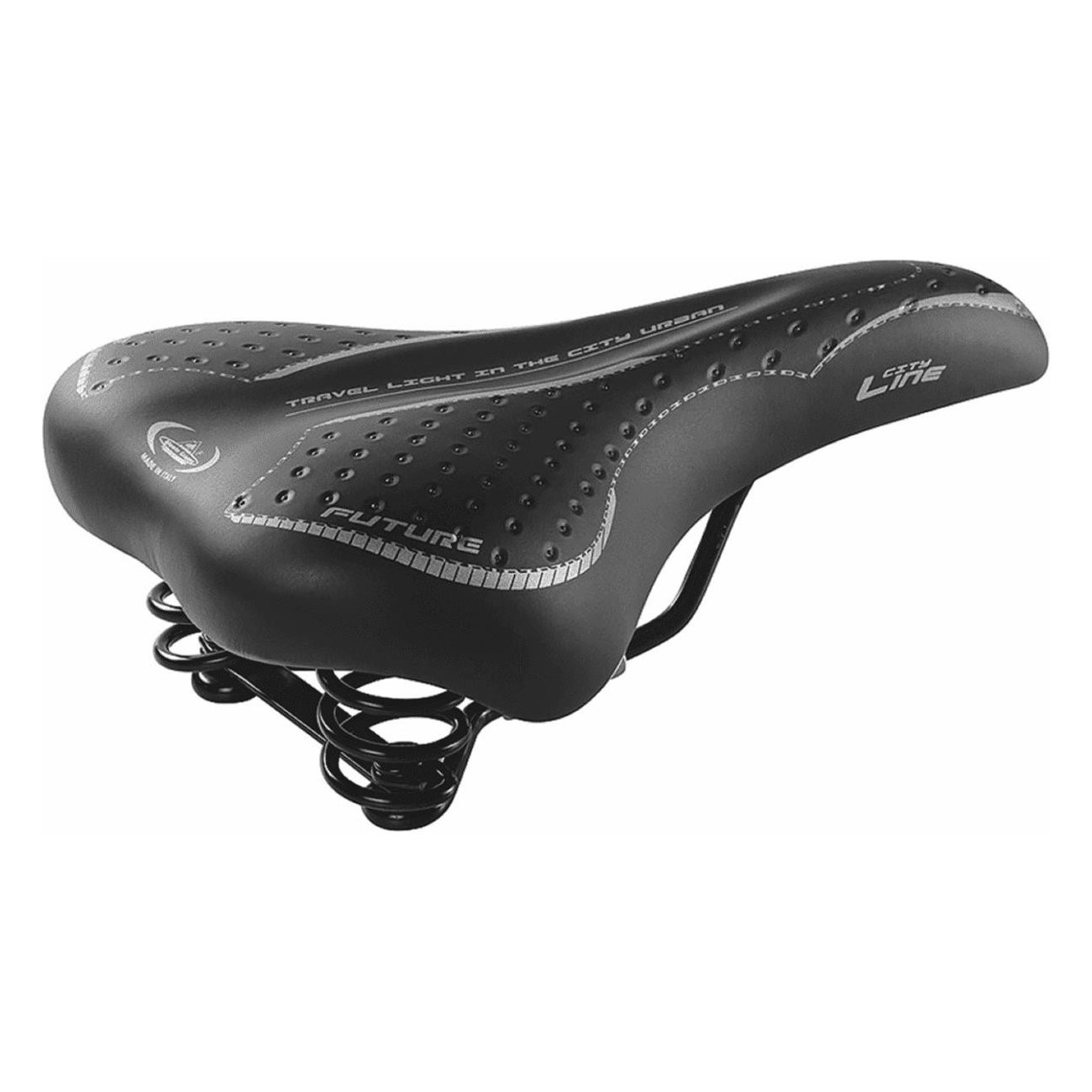 Selle Future Man Citybike Noire avec Ressorts, 250x190 mm, Confort et Style - 1