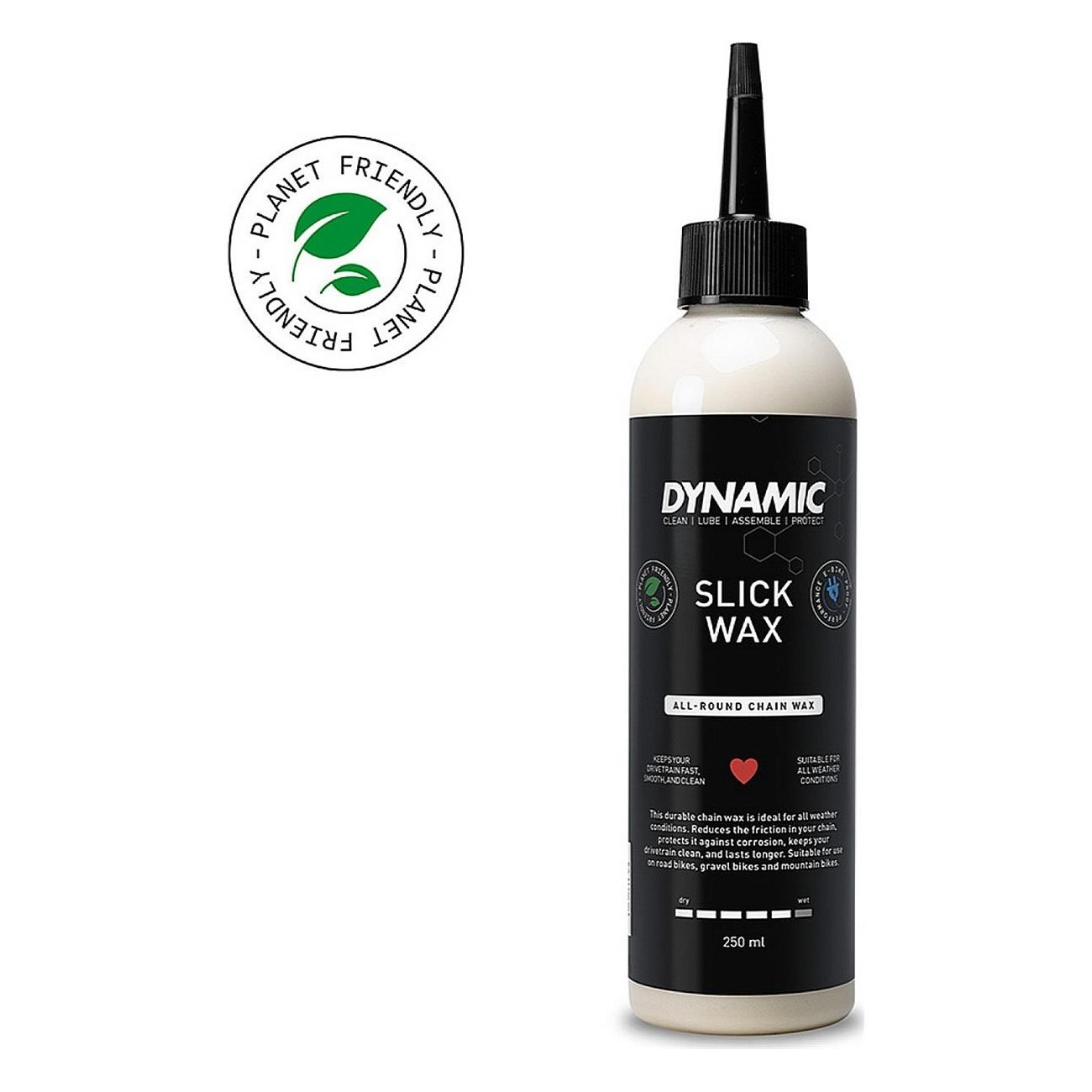 Slick Dynamic Wax Chain Lubricant - 250 ml Bottle, Biodegradable & Durable - 1