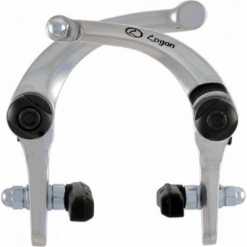 Front U-brake in Polished Aluminum with Spring and 60mm Pad - Double Pivot V-brake - 1