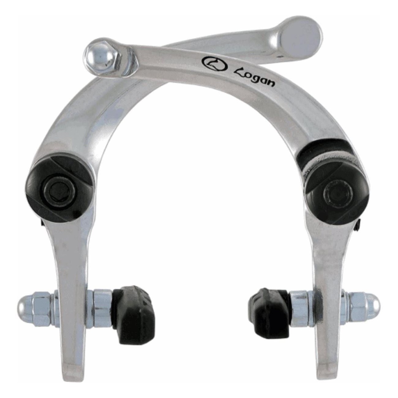 Front U-brake in Polished Aluminum with Spring and 60mm Pad - Double Pivot V-brake - 1