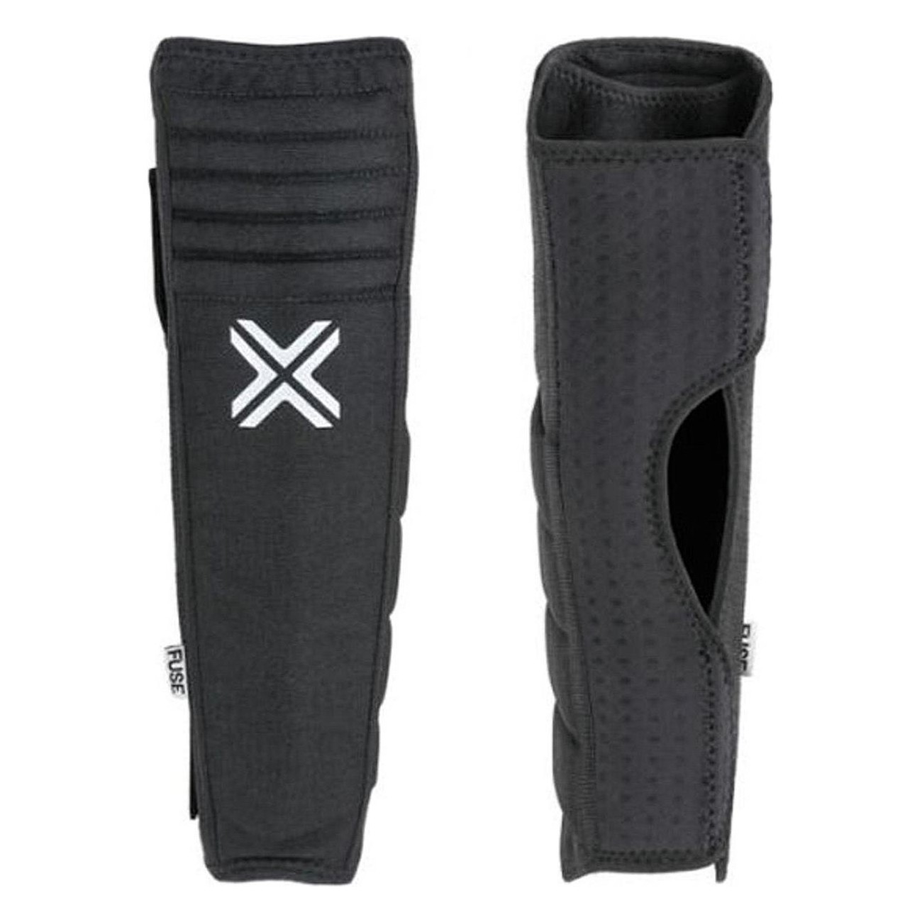 Protège-tibias Étendu Fuse Alpha XL Noir-Blanc avec Protection Avancée et Confort - 1