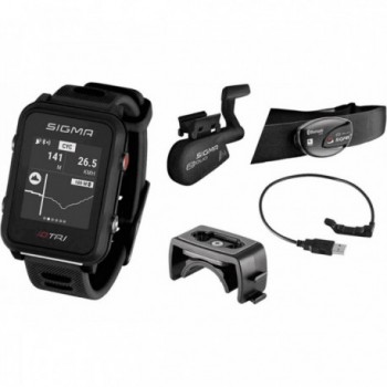 iD.TRI Black Heart Rate Monitor with GPS and Smart Light for Triathlon - 1