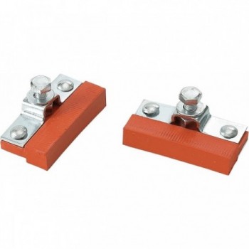 Pattini Freno Ciclo 40mm Rosso a Pistoncino con Dado - 5 Coppie MVTEK - 1 - Pattini - 8005586214515