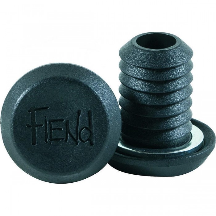 Terminali a Innesto in Nylon Nero con Rondella in Acciaio per Barra Fiend PC - 1 - Tappi manubrio - 0768114174924