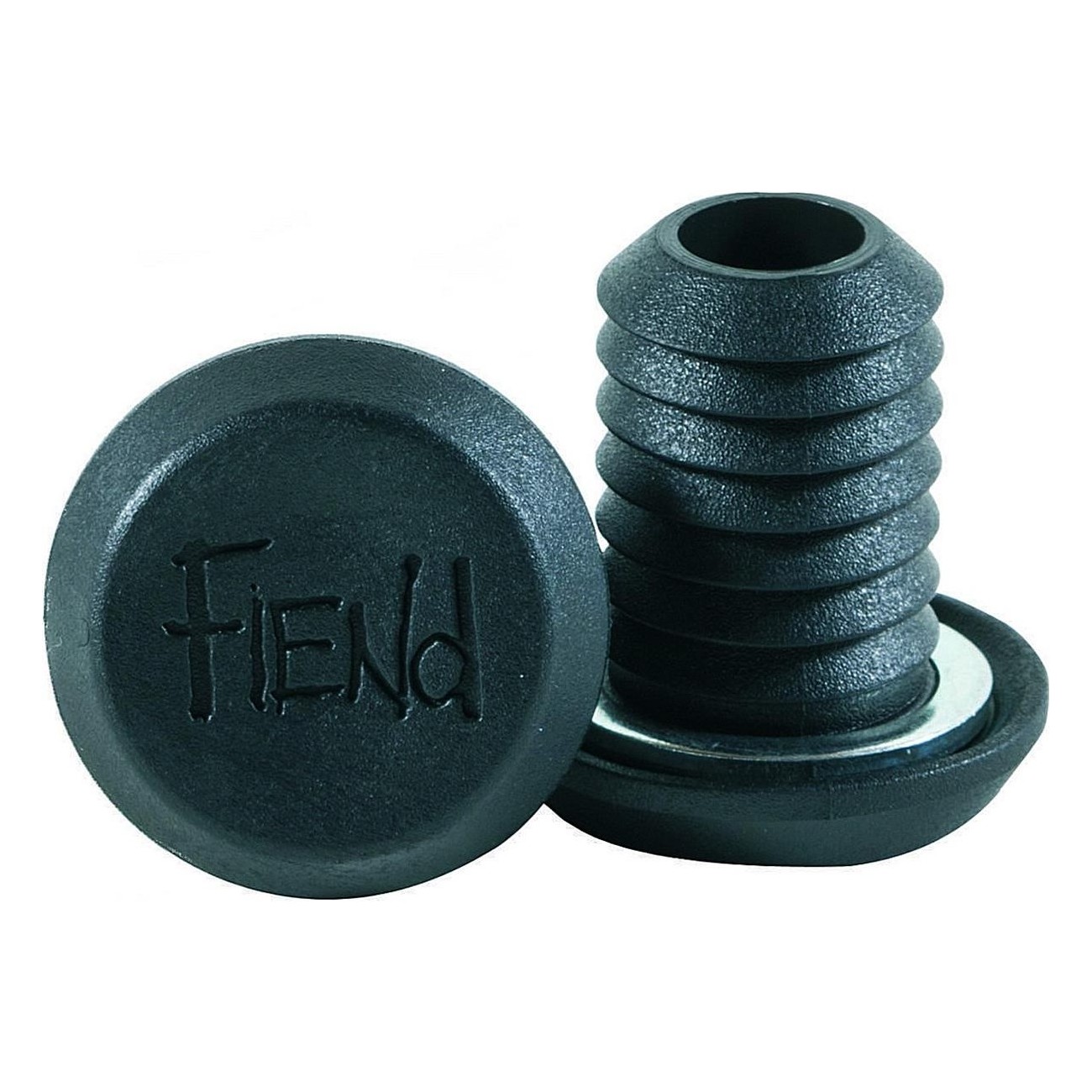 Terminali a Innesto in Nylon Nero con Rondella in Acciaio per Barra Fiend PC - 1 - Tappi manubrio - 0768114174924