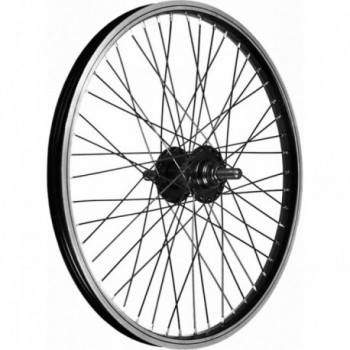 Vorderrad BMX 20x1.75 aus schwarzem Aluminium, 48 Löcher, 14mm Achse - 1