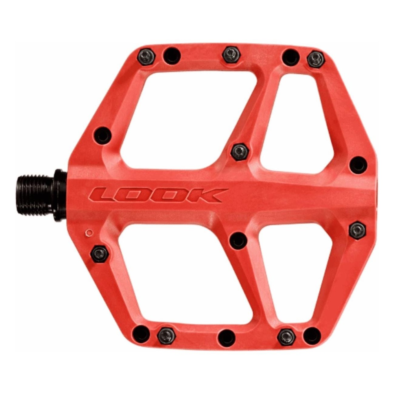 Red Composite MTB Trail Fusion Flat Pedals with Chromoly Axle, 320g - 1