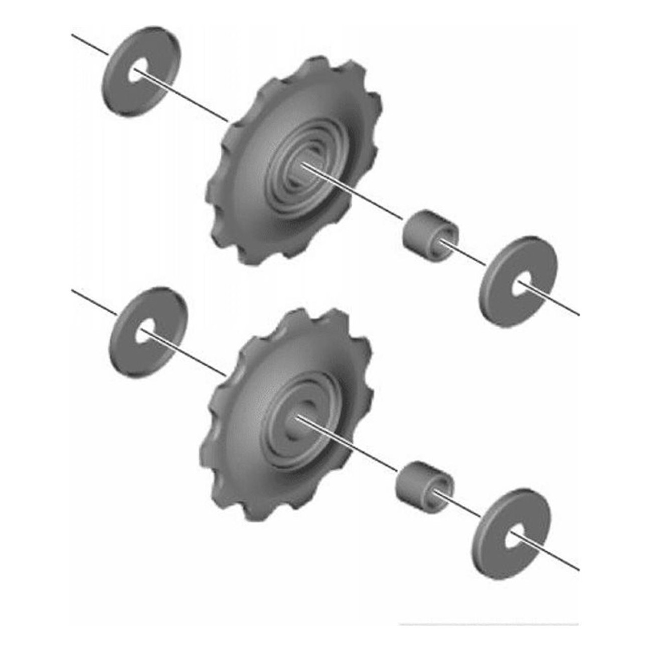 Paar Shimano Tiagra 4700 Hinterrad-Schaltrollen Schwarz für Rennräder - 1