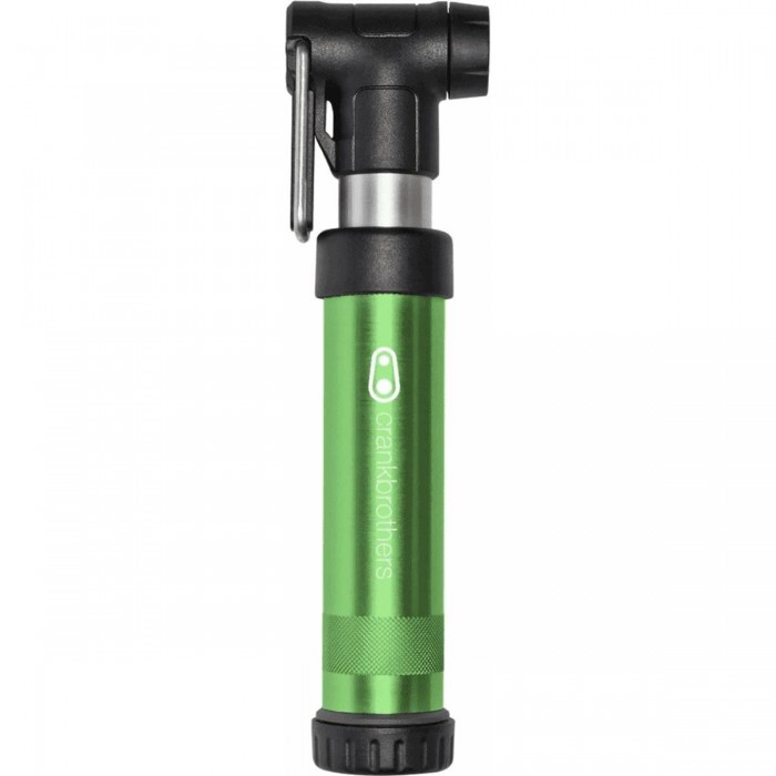 Crankbrothers Gem Mini Pump Green Aluminum - 9 Bar, Fits Presta & Schrader - 1